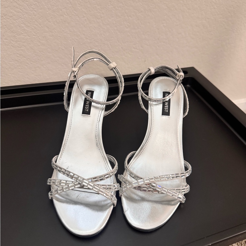 Nine West Metallic Silver Sandals